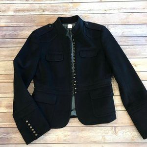 J Crew Black Wool Military Jacket Buttons